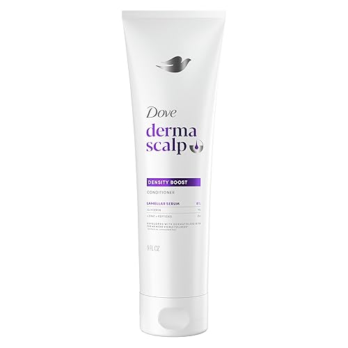 Dove Acondicionador Derma Scalp de 1 ct para aumentar la densidad para 4 veces más plenitud visible, con glicerina, 9 onzas