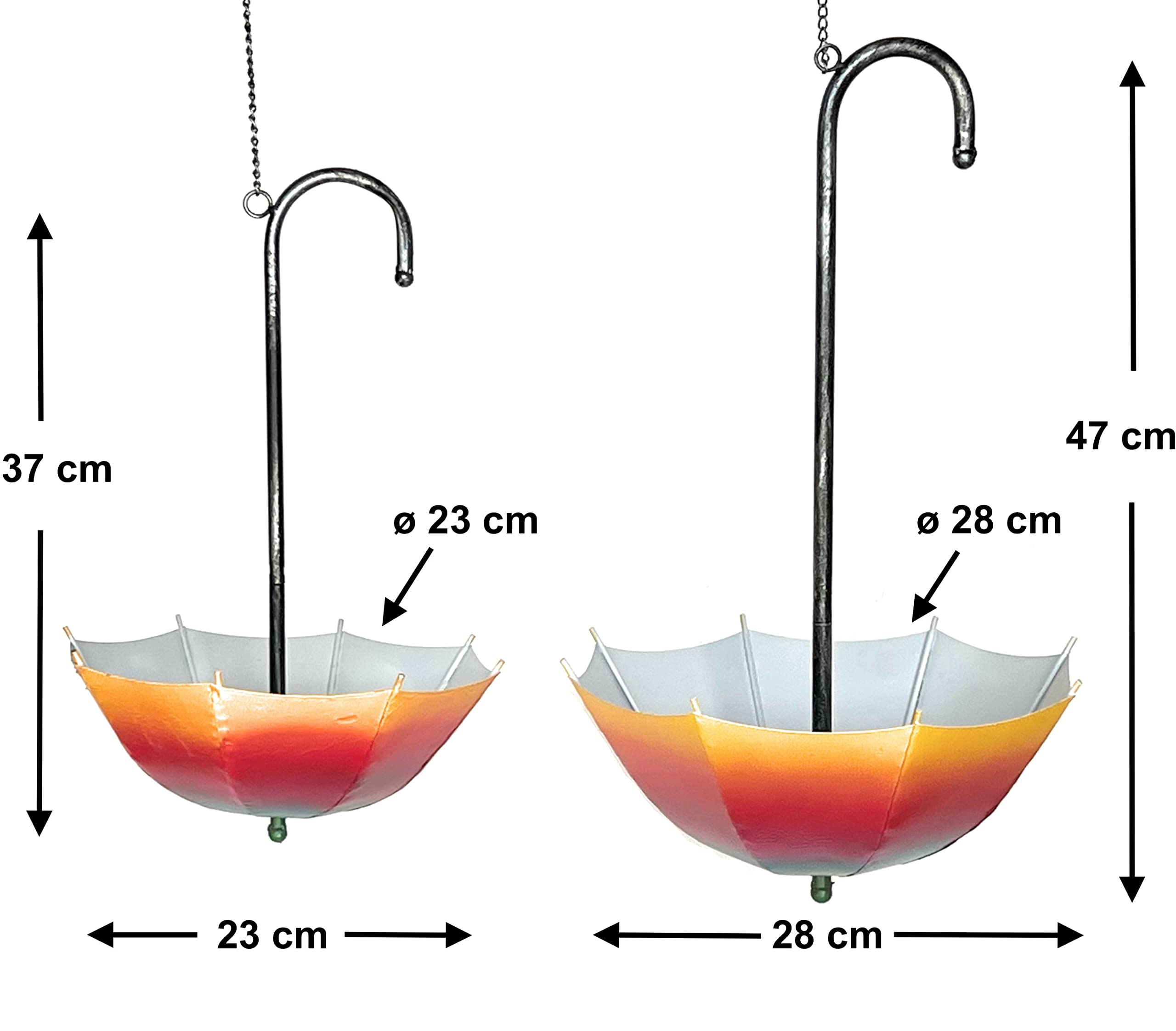 DanDiBo 96258 Lot de 2 suspensions suspendues en métal avec pot pour l'intérieur et l'extérieur
