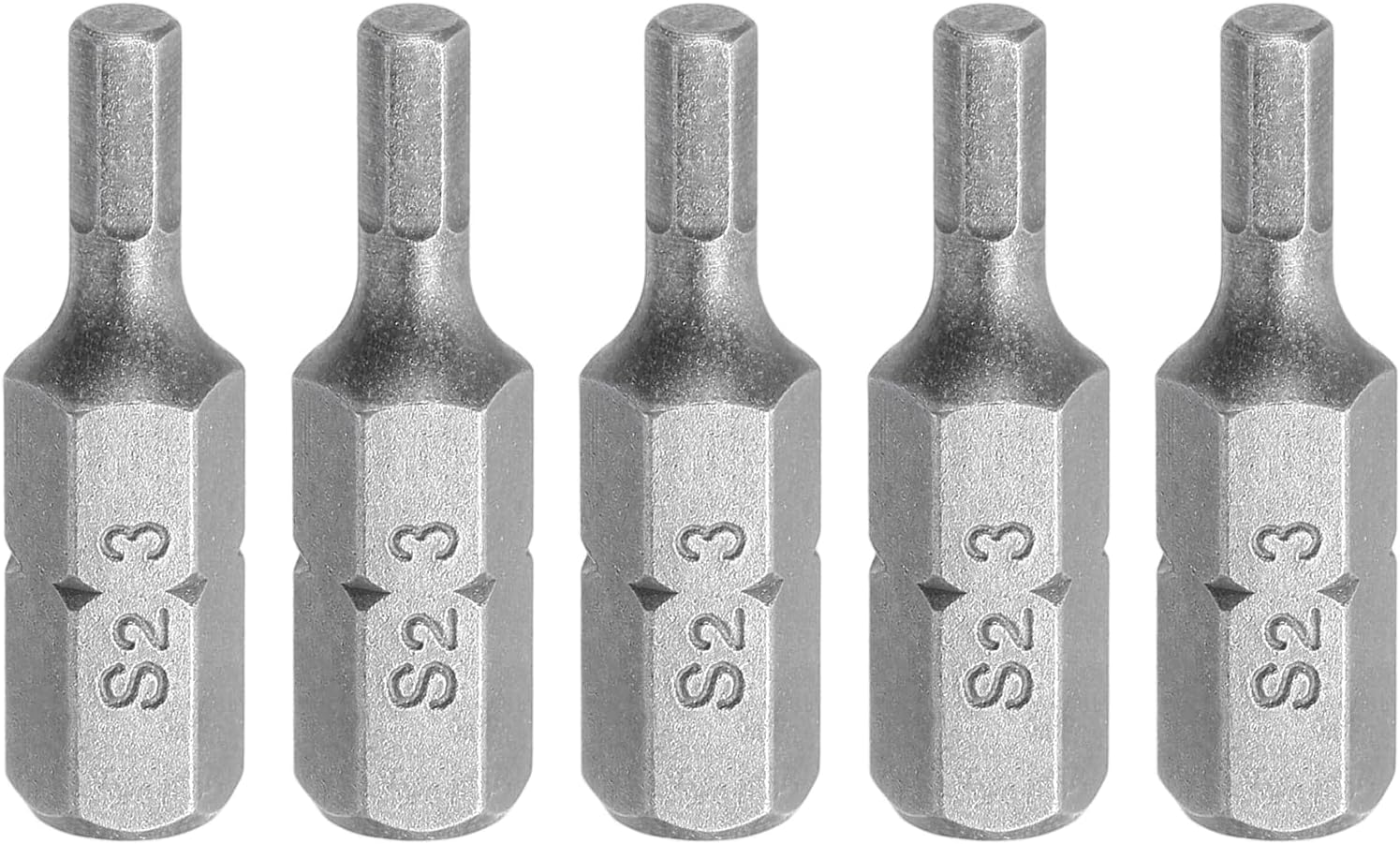 HARFINGTON 5pcs Hex Bits 1/4" Hex Shank H5 Head 1" Length S2 Steel Hexagon Wrench Drill Bit for Repair Work Electric Screw Driver