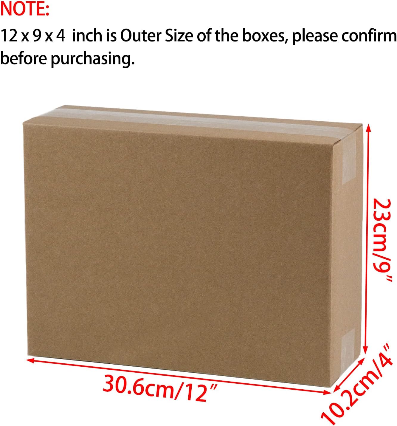 12x9x4 Inches Shipping Boxes, Brown Corrugated Cardboard Boxes for Small Bussiness, 25 Pack