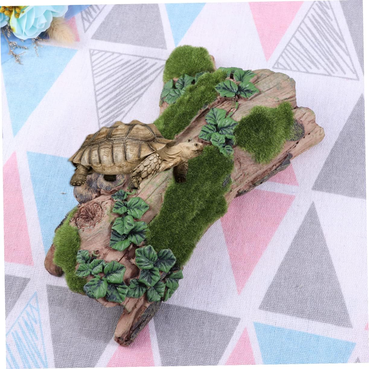 1pc Resin Rockery for Reptiles Climbing Hill Cave Decor for Turtle and Pets Environmental-Friendly Flocking Bark Aquarium Accessory for Chameleon and Gecko Habitats