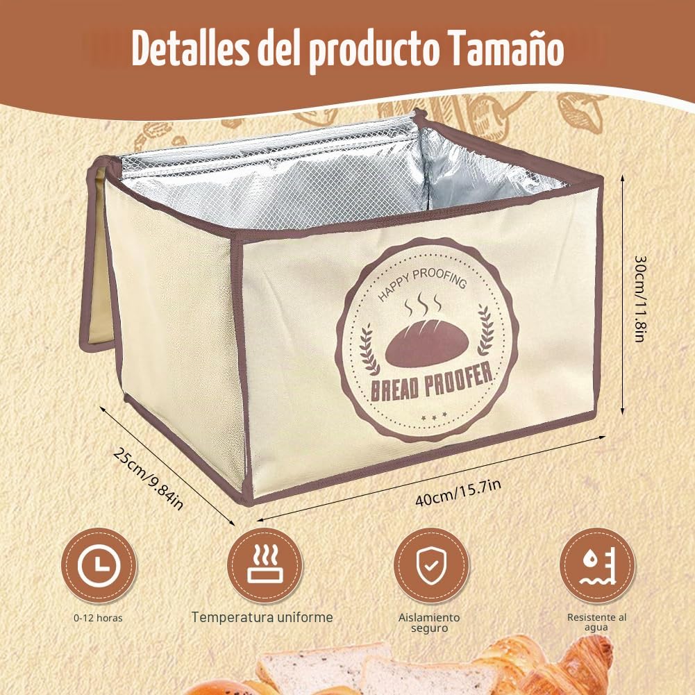 Caja de fermentación para masa fermentadora, 30 L de pan, caja de fermentación con tapa, caja de masa plegable con temporizador, temperatura ajustable
