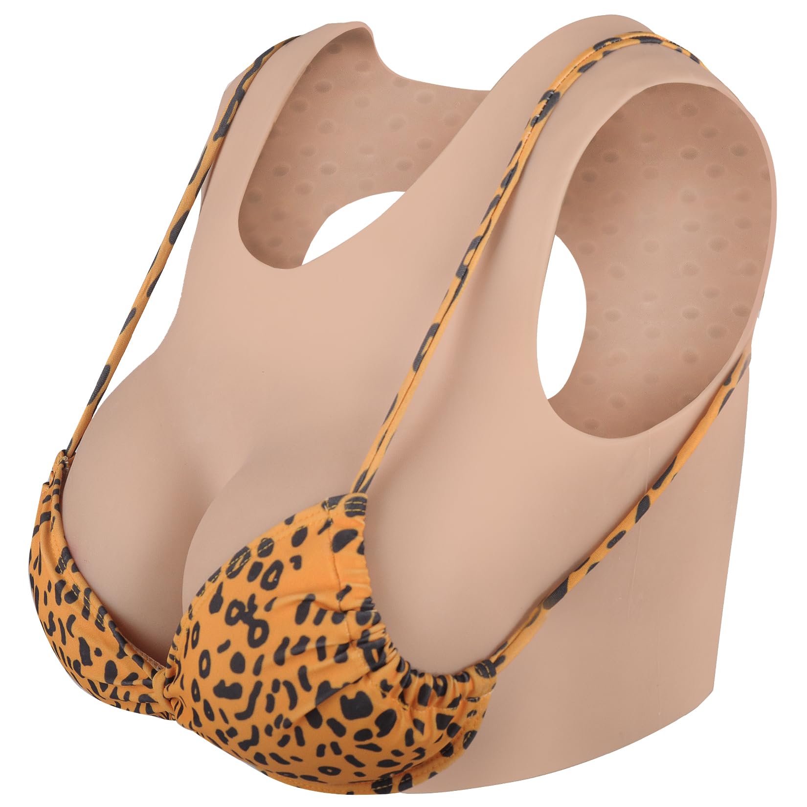 Senos Artificiales de Silicona para Travestis Cuello Redondo Estilo Chaleco para Transgéneros Cosplay y Espectáculos de Drag Transición MTF