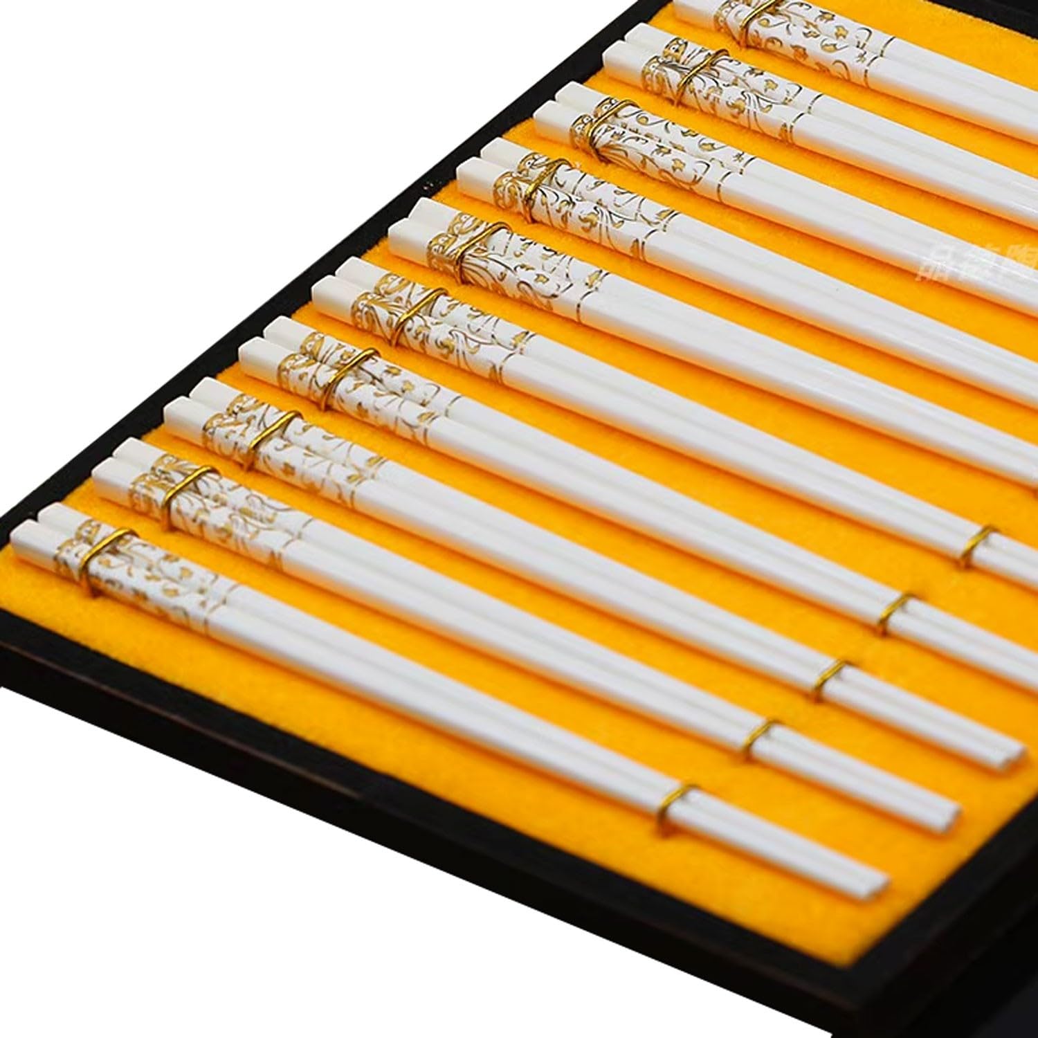 Baguettes en métal réutilisables, 10 Paires de Baguettes en céramique, Baguettes en céramique de Style européen pour Un Usage Domestique (F 25 cm) (D 25 cm)