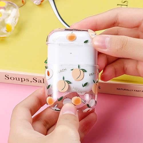 Miniatura 5 de Funda para Airpods, compatible con Apple Airpods 2, con bonitos patrones, de policarbonato duro, transparente, a prueba de golpes LED frontal