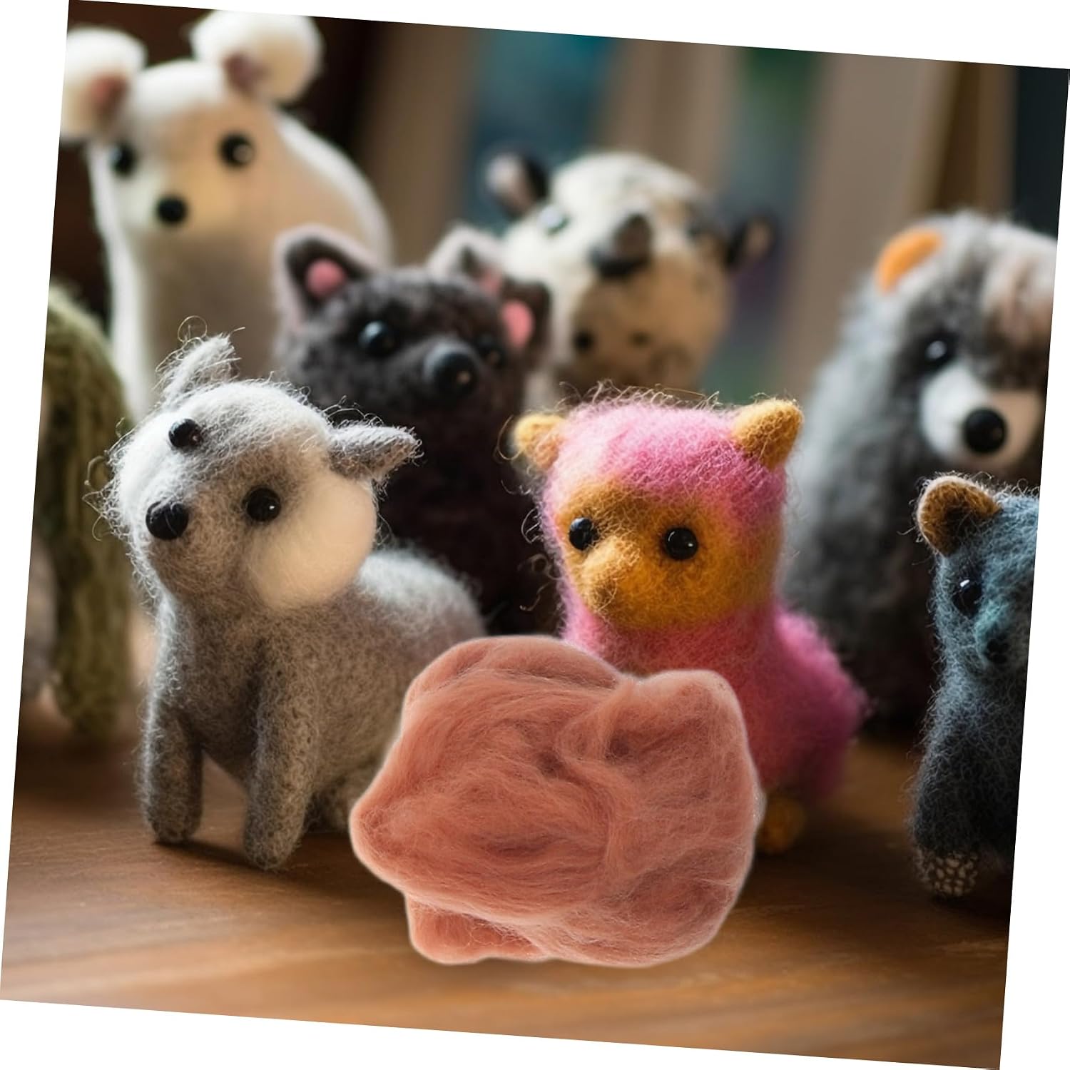6 Bags Needle Felting Wool Roving for Craft Classes and Spinning