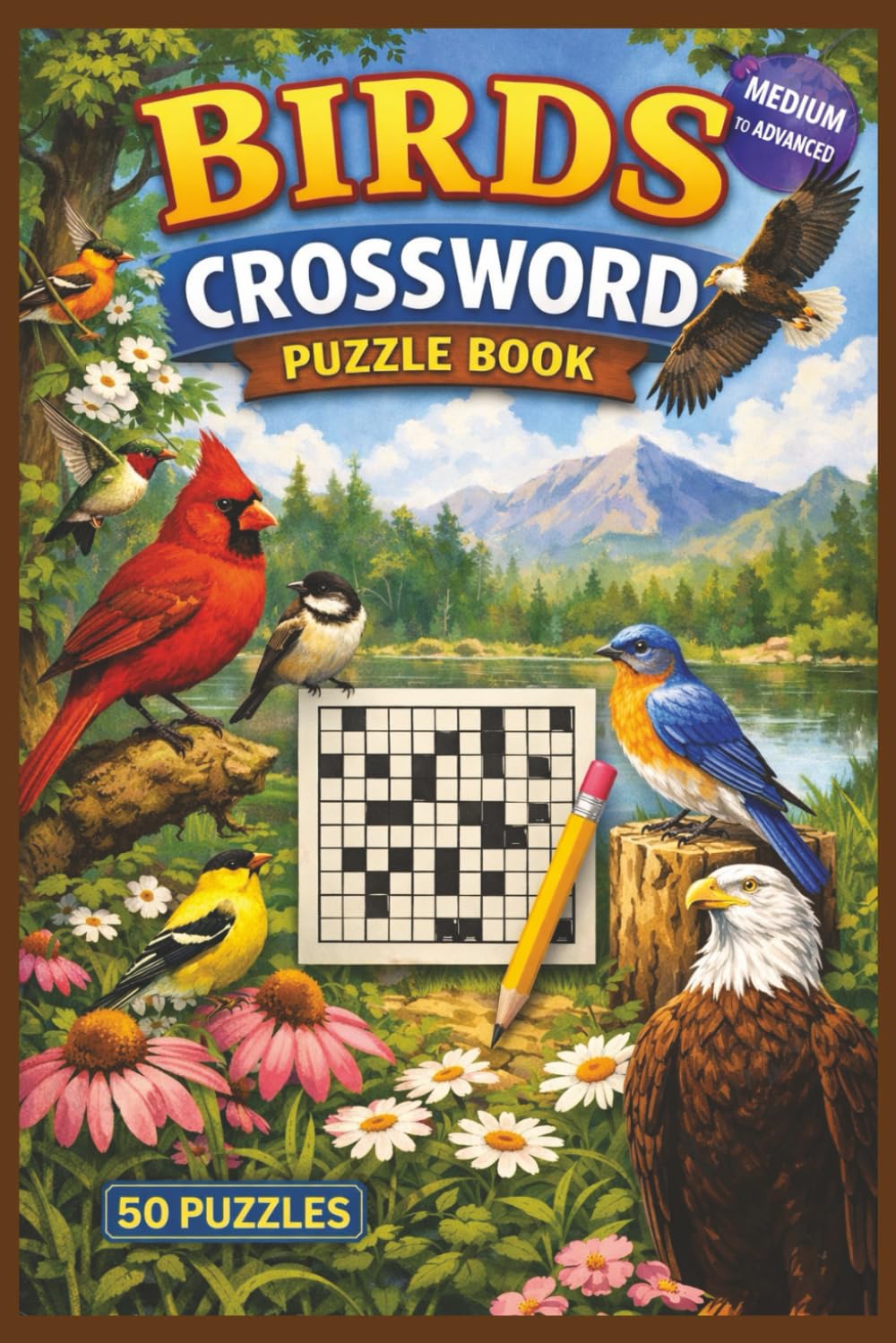 Birds Crossword Book for Nature Lovers: 50 Medium to Advanced Puzzles Featuring Birds, Habitats & Wildlife Trivia