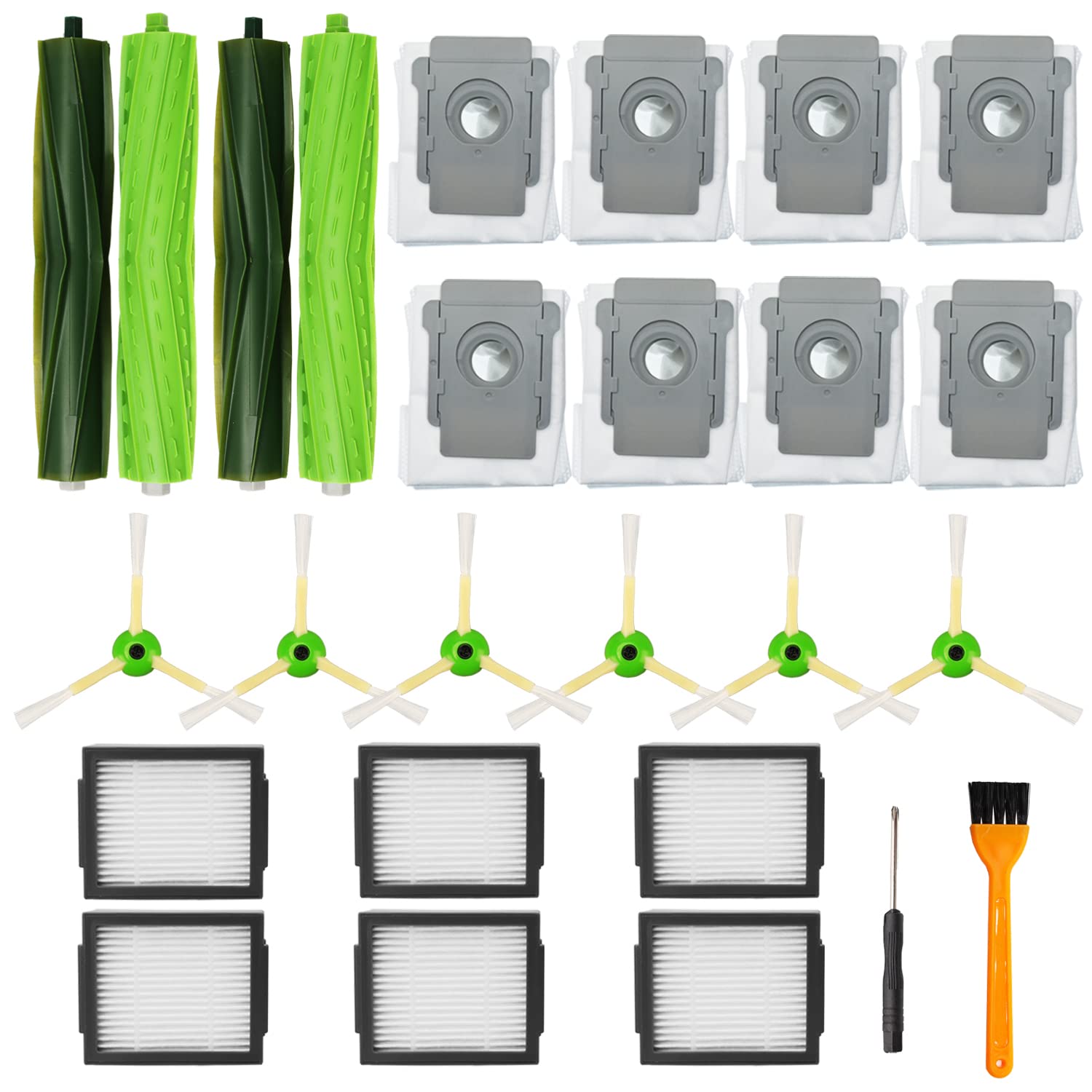 28 Pack Replacement Parts Accessories for iRobot Roomba i3 i3+ i4 i6 i6+ i7 i7+ j7 E5 E6 E7 I, E&J Series Vacuum Cleaner (2+10+10+6 kit)