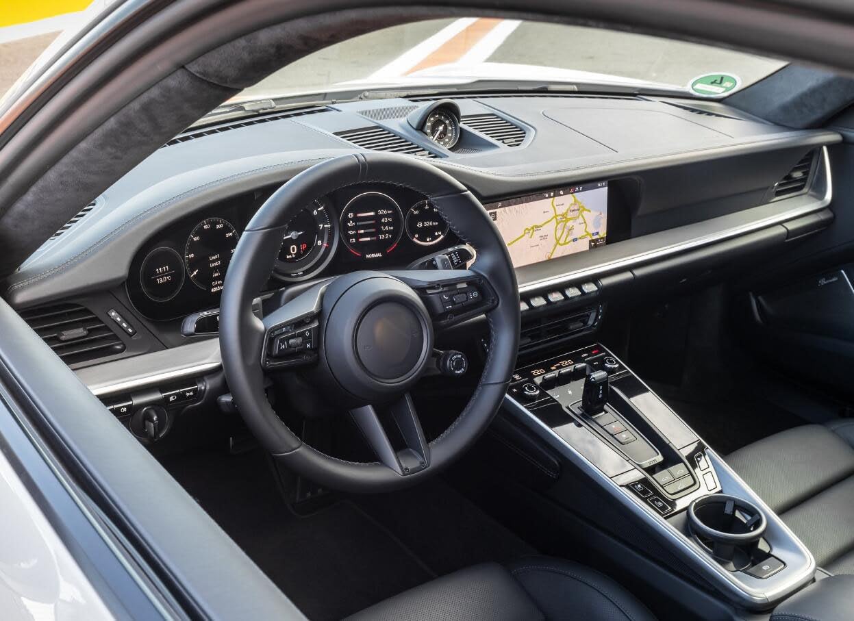 Black Leather Style Car Dash Mat Dashboard Cover Dash Panel Pad Interior Compatible for Porsche 911 2013-2019