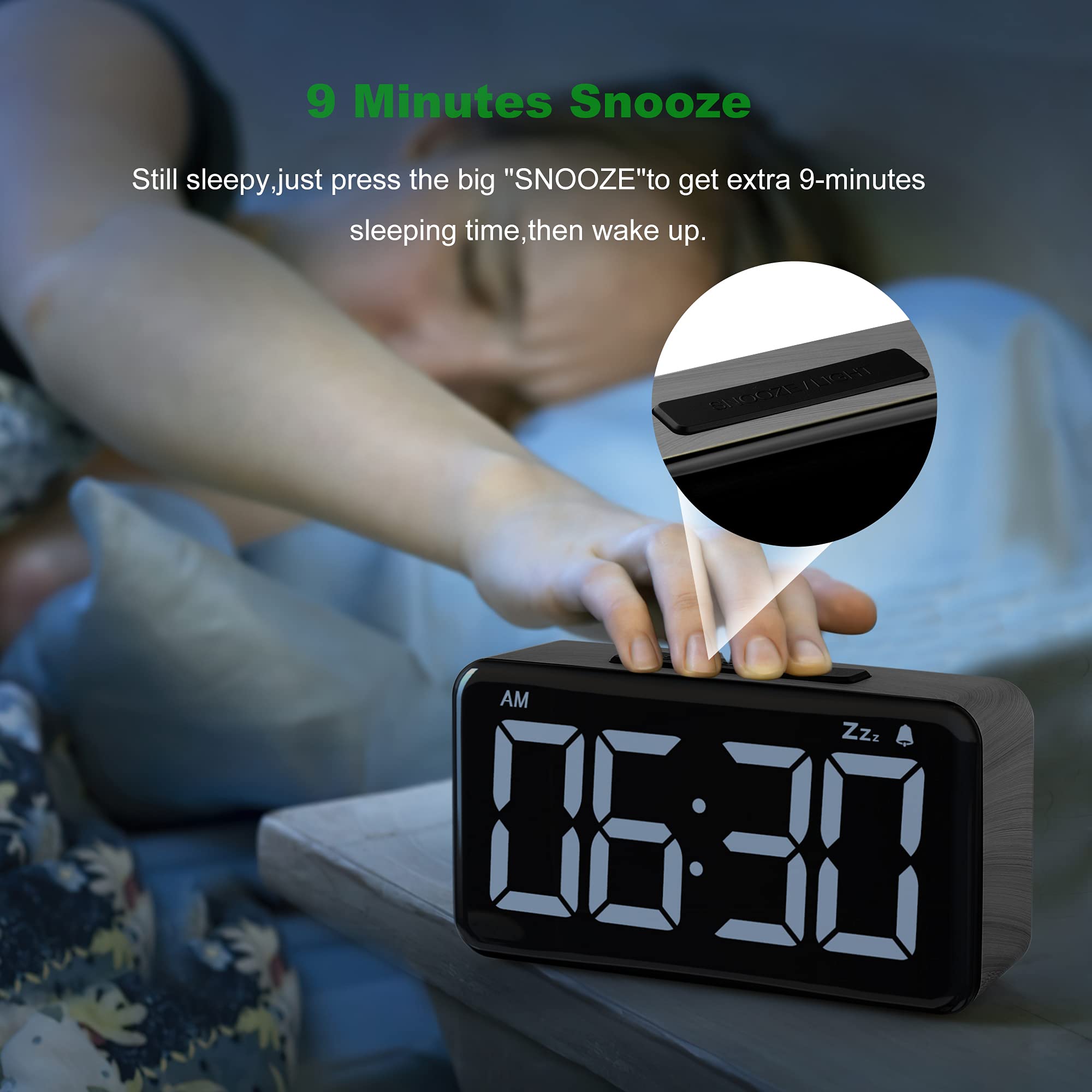 Buy LEERON Alarm Clock Digital Alarm Clocks for Bedrooms Heavy Sleepers