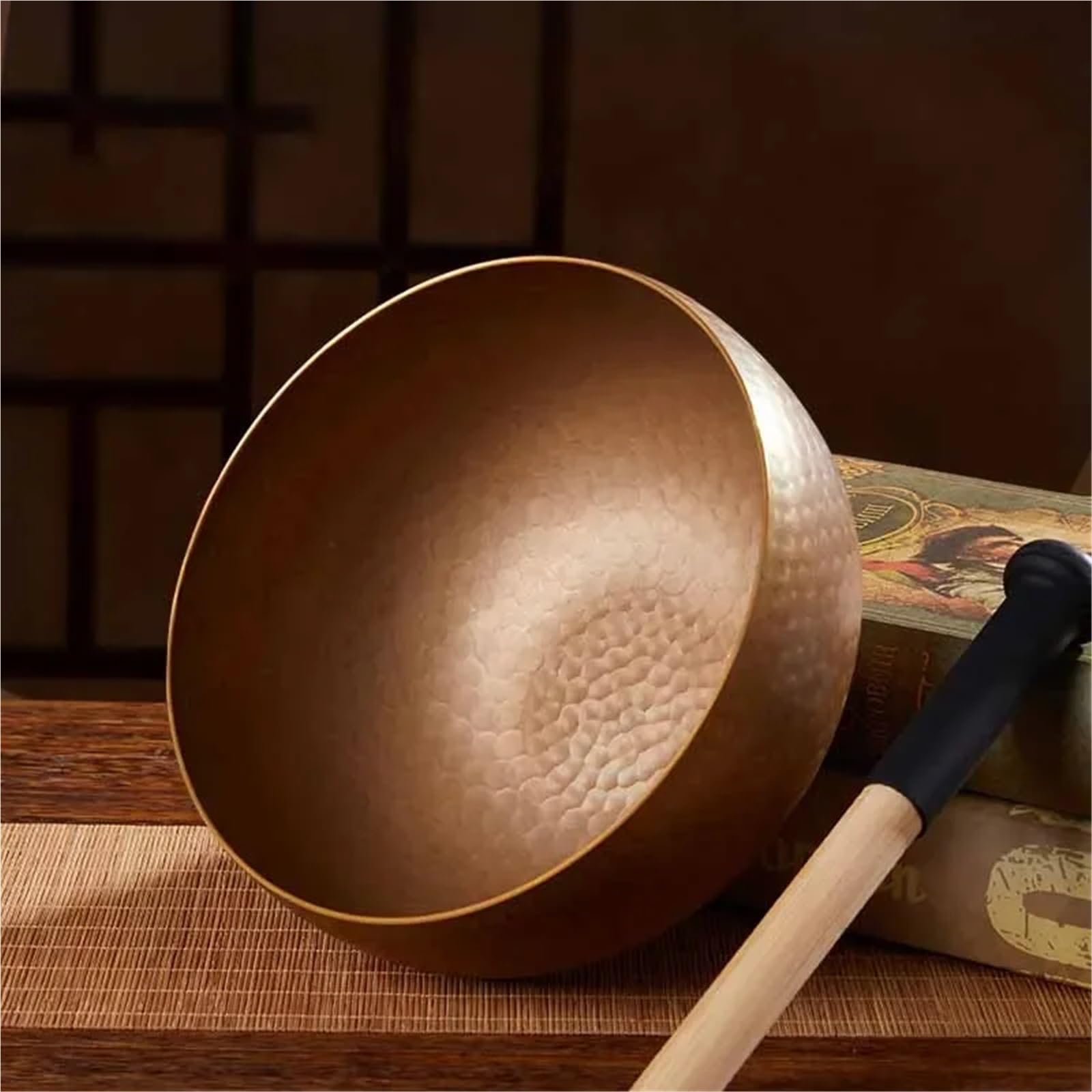 Set di campane tibetane Strumento di guarigione sonora in ottone, ciotola tibetana fatta a mano, grande, accessori for meditazione spirituale e consapevolezza(Diameter 22CM)