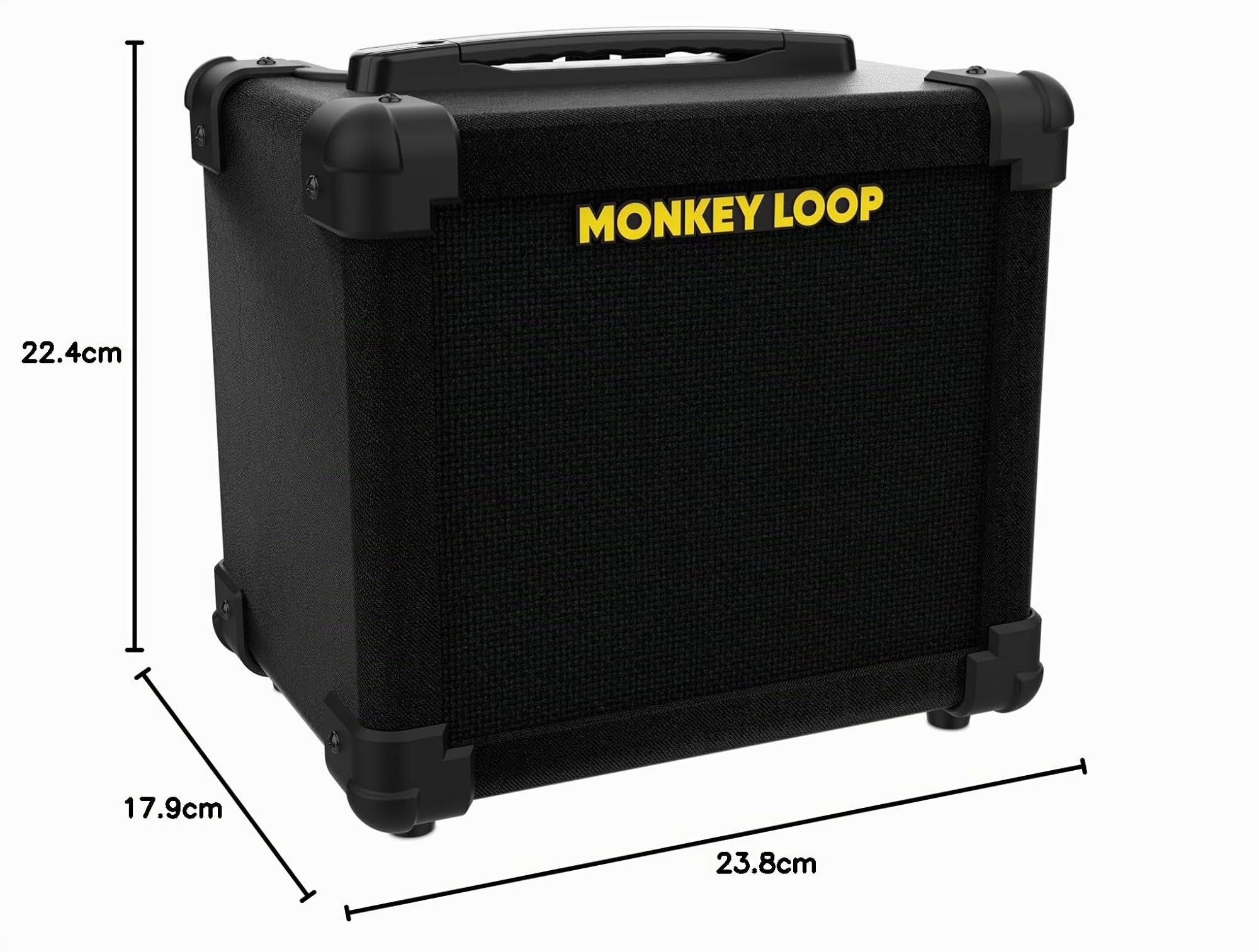 Monkey Loop MLA-10GT - Amplificatore per chitarra elettrica - Amplificatore combo da 10 W - Altoparlante da 5 pollici 4 Ohm - Opzione di alimentazione con 6 batterie AA con adattatore CA