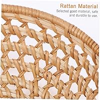 Vista 5 de Bandeja de mimbre para servir de ratán, cesta de pan tejida de mimbre, plato de mimbre para aperitivos de galletas, cenas, mesas de café, desayuno