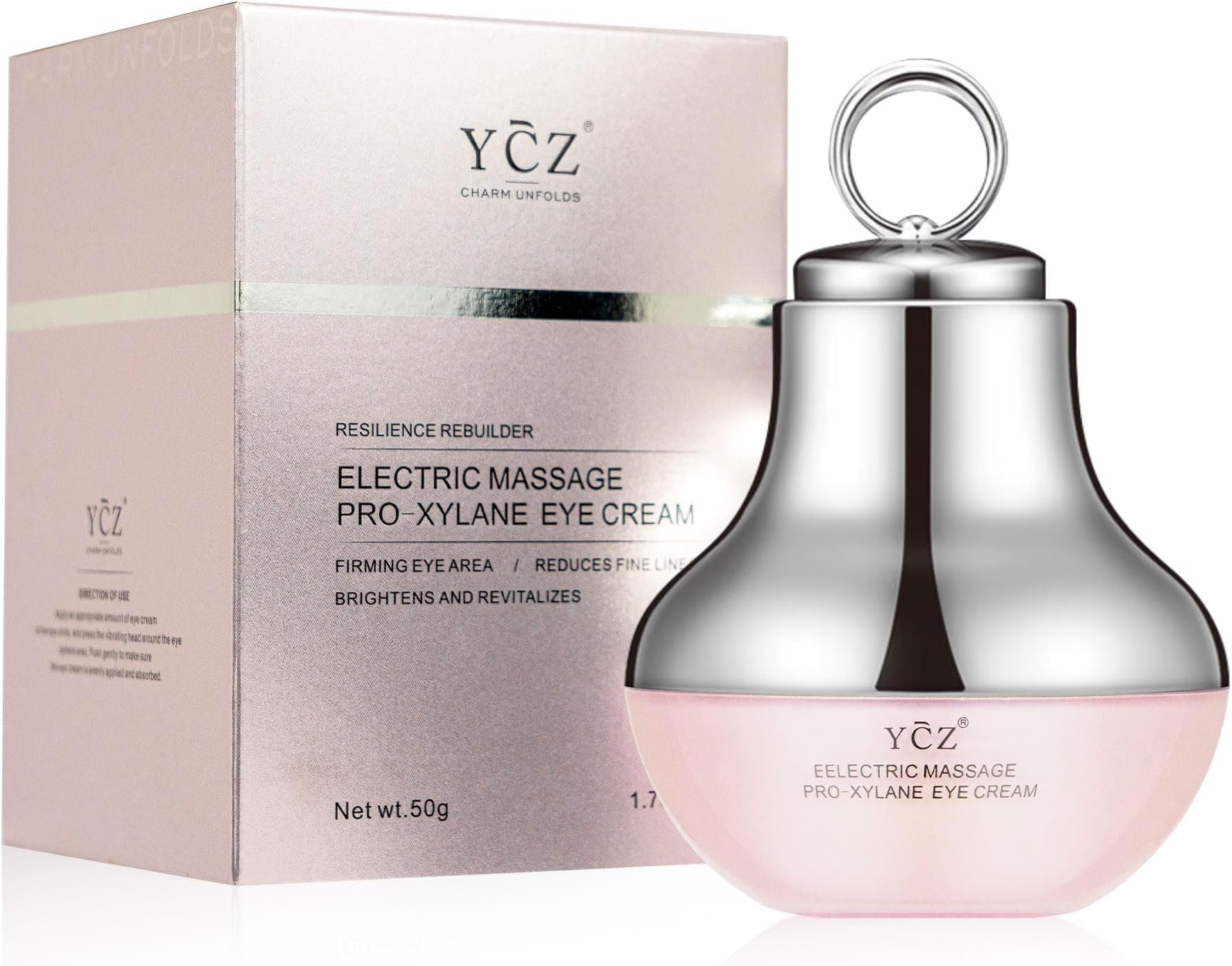 Ycz Electric Massage Eye Cream, 2-In-1 Firming Eye Moisturizer for Under Eye Care, Targets Dark Circles and Fine Lines, Deep Hydration Soothes Eye Fatigue, Suitable Lightweight Texture for Daily Use