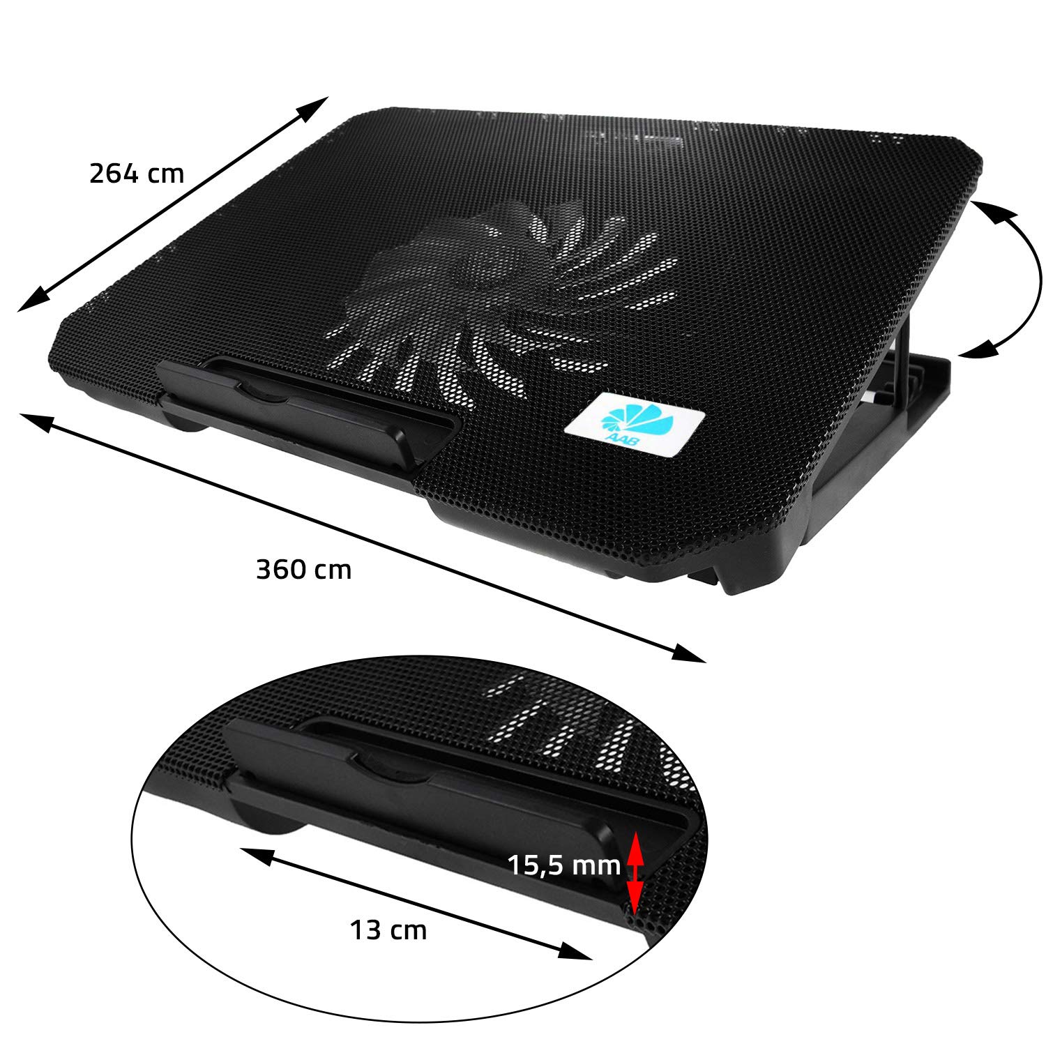 AABCOOLING NC74 - Basi di Raffreddamento | Supporto Computer | Base per PC | Raffreddamento Notebook | Accessori Portatile