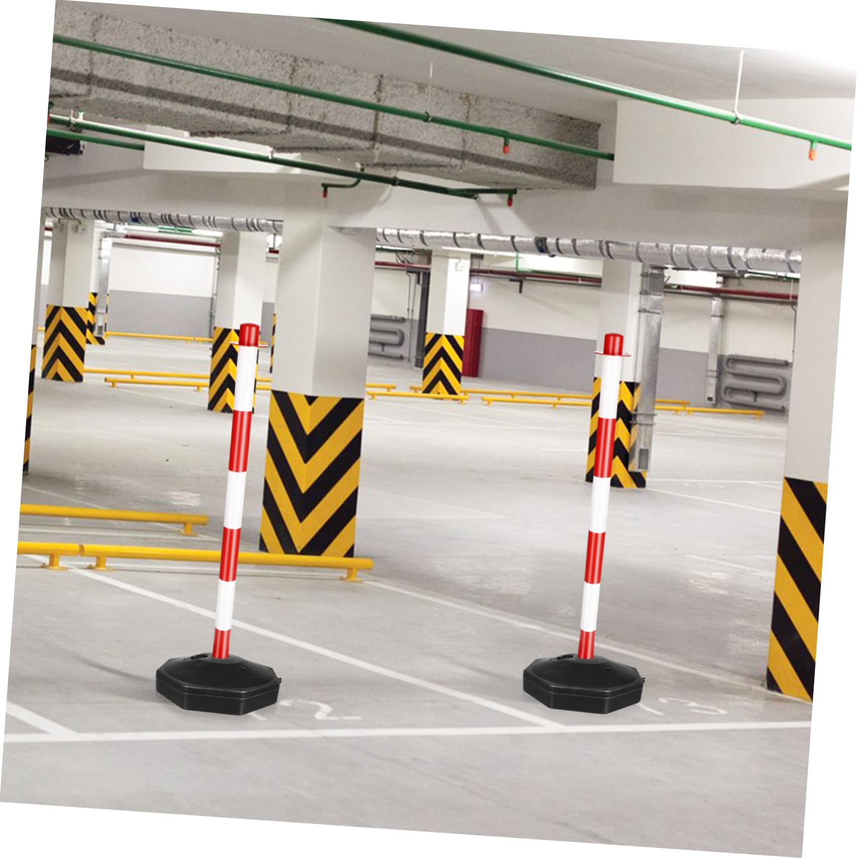 NAMOARLY Isolation Bollard Road Delineator Post Garage Parking Soft Cone Safety Barrier Traffic Bollard Orange Cones for Parking Barricade Cones Bases Rig Warning Colum Plastic Red