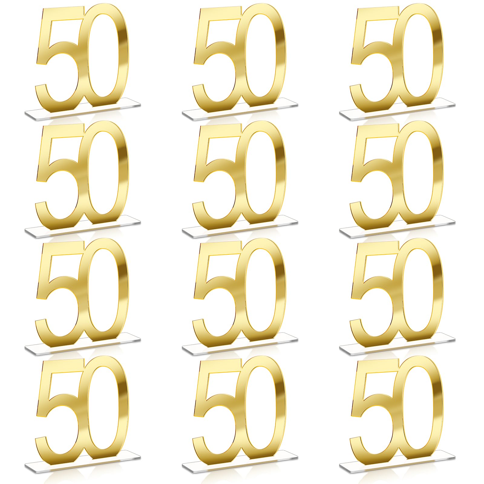 Photo 1 of Threehoney Mirror Gold 50th Birthday Centerpieces (12 Pcs)