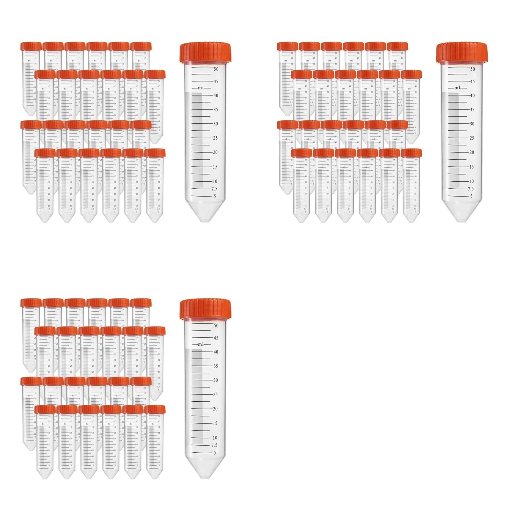 Hndhbfgrt Conical Centrifuge Tubes 50mL,150Pcs Sterile Premium Polypropylene,Leak-Proof Caps