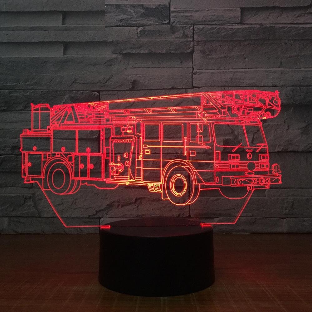 Jinson well Lampada 3D per trattore auto con illusione ottica a LED, luce notturna a 7 colori cangianti, interruttore touch da tavolo, scrivania, lampada decorativa con giocattolo in acrilico USB