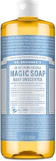 Dr. Bronner's Pure-Castile Baby Unscented Liquid Soap, 32 oz - Organic 3-in-1 Shampoo, Conditioner & Body Wash for Sensitive Skin