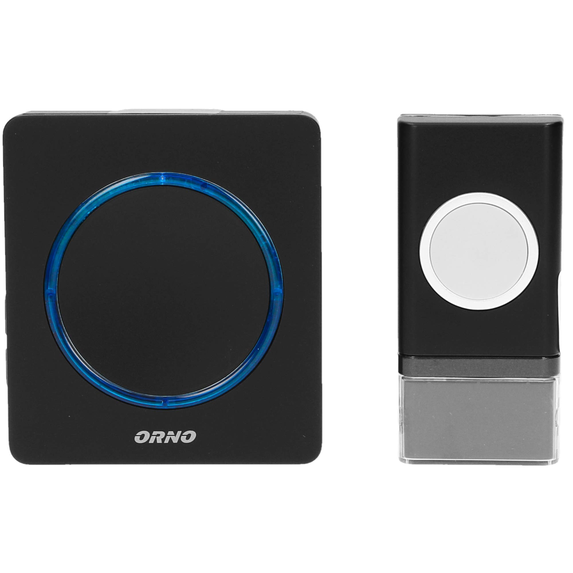 ORNO Opera DC Sonnette sans Fil pour Extérieur Etanche avec Contrôle du Volume et Portée de 100m 36 Sonneries (Kit Emetteur et Récepteur)
