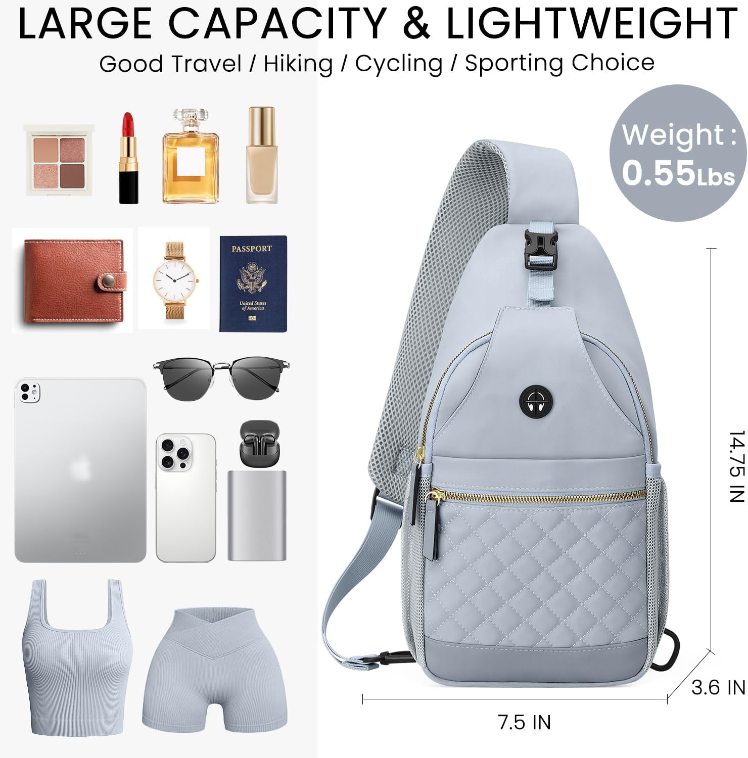 Small Crossbody Purses Bags for Women Men Travel, Chest Sling Bag Women Casual Cross Body Bag for Woman Sling Backpack - Image 2