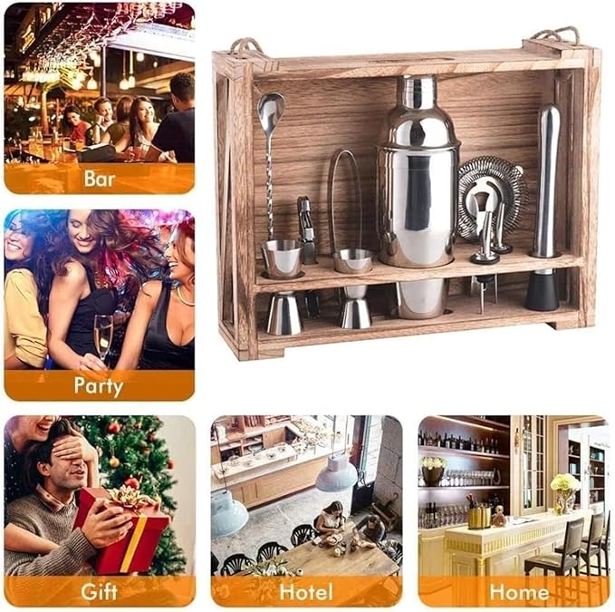 Set de Coctelera de Acero Inoxidable 11 Piezas para Bar miniatura 7