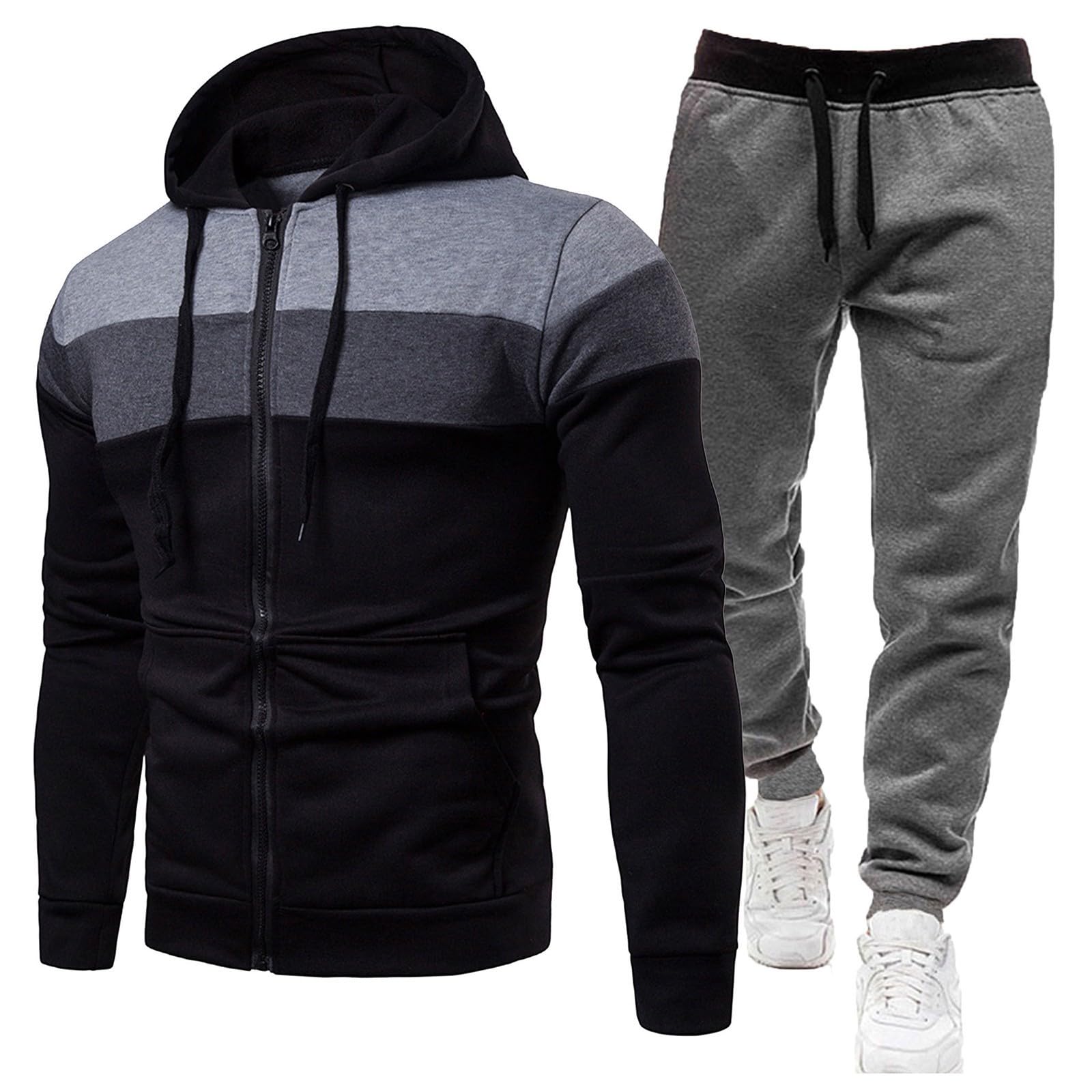 Survêtement de sport décontracté à blocs de couleurs pour homme