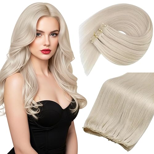Miniatura 10 de Sunny Hair Extensiones de cabello humano de trama con cuentas, 1.76 onzas, extensiones de cabello humano real con microcuentas, fácil trama, marrón