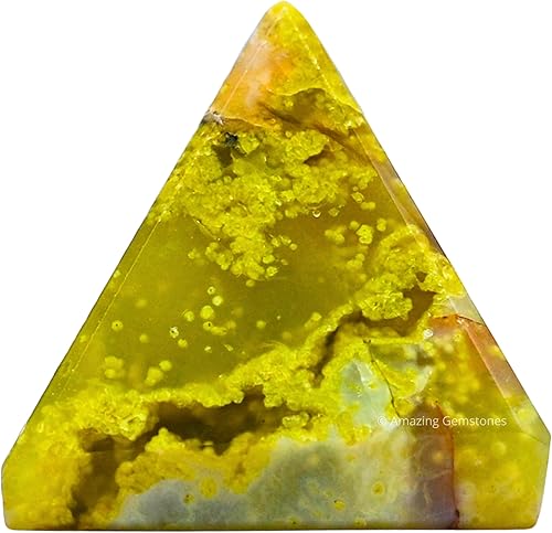 Miniatura 182 de Amazing Gemstone White Agate Snow Quartz Pyramid Crystal Healing Stones - 1" Great Pyramid Figurine of Natural Stone Pyramid for Meditation, Reiki