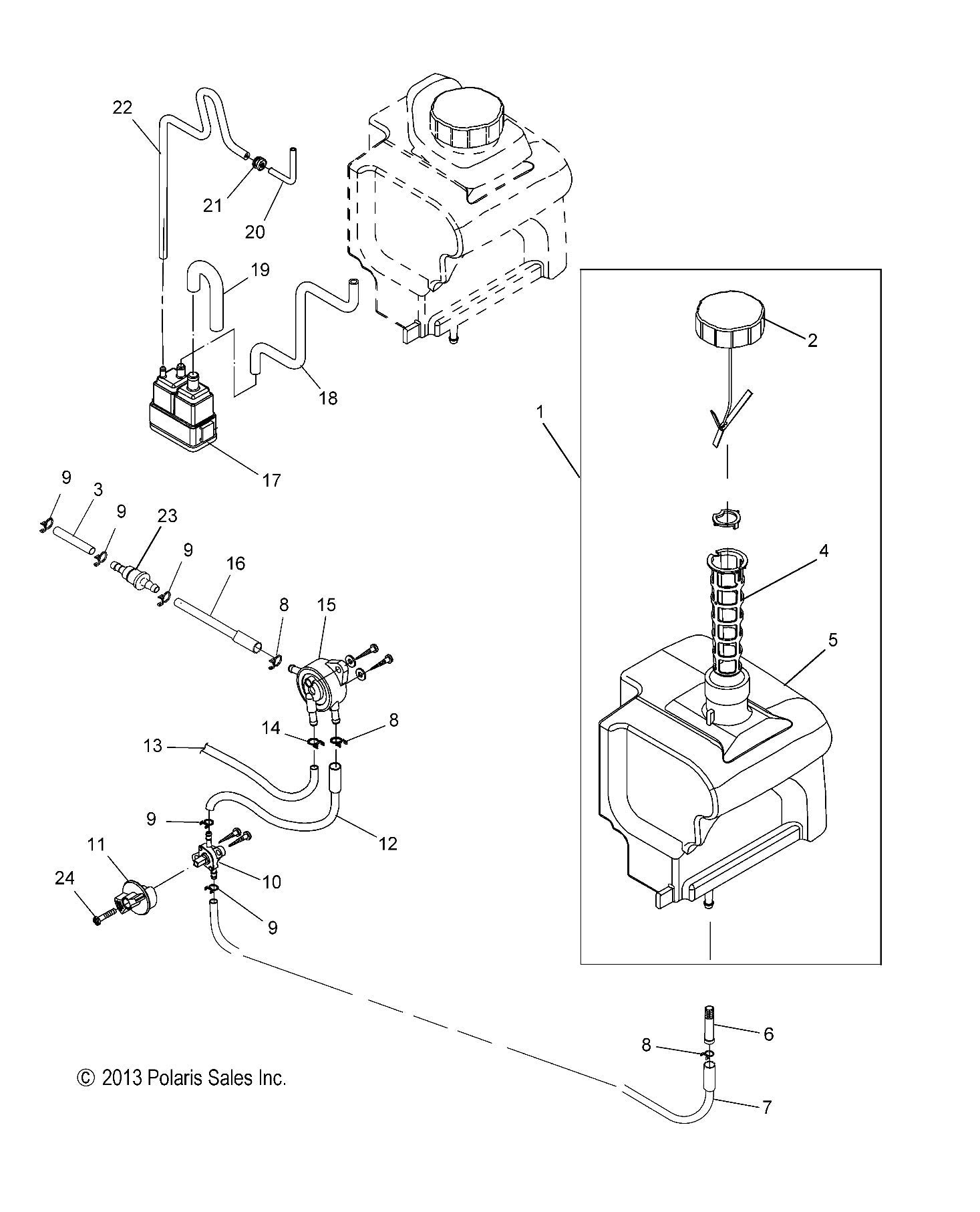 Amazon.com: Polaris Fuel Tank Assembly, Genuine OEM Part 3410062 