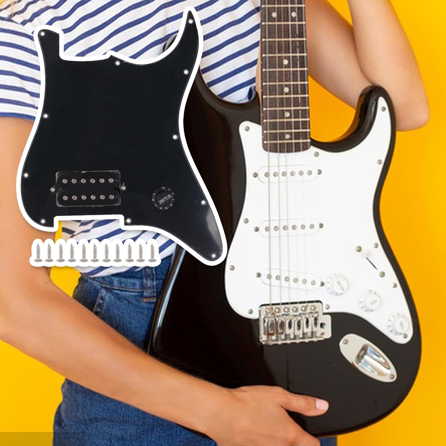 BQLZR 11.02 * 8.82 Inch petite guitar pickguard Prewired Pickguard Humbucker For Electric Guitar Electric Guitar Part
