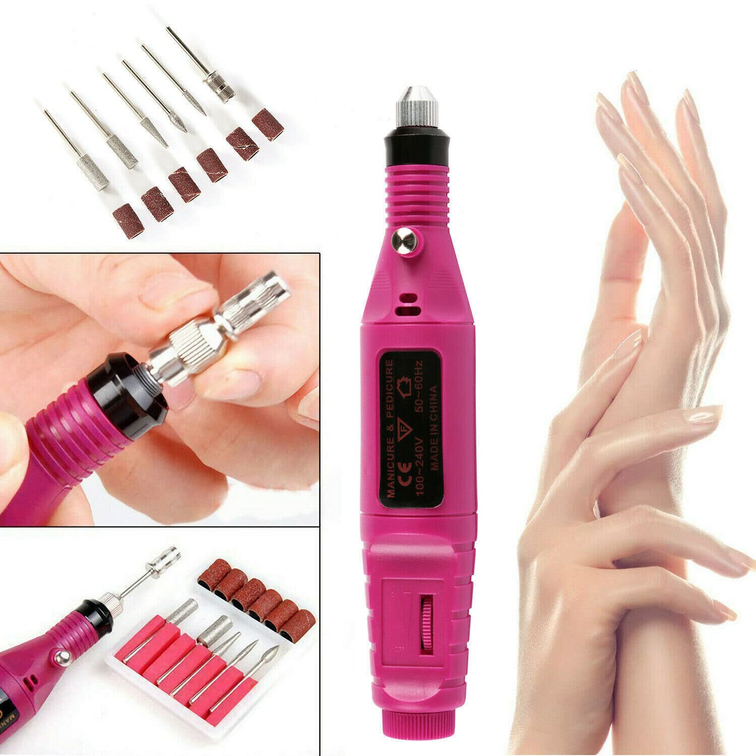 BOLT BEE NAIL ART DRILL KIT Professional Finger Toe Nail Care Electric Nail Polishing Machine Manicure Kit Nail art Under Professionals for salon and home use only.-image-44