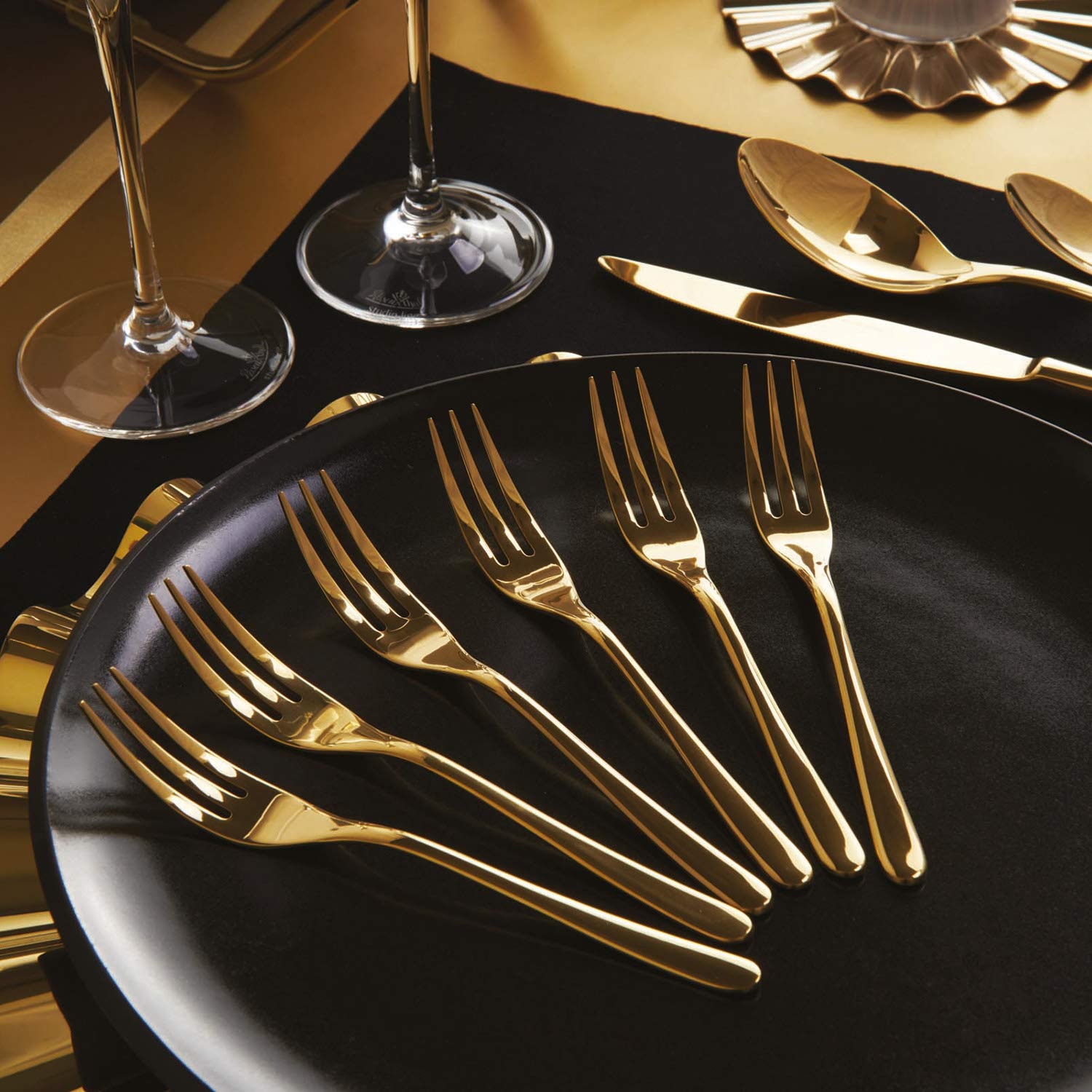Sambonet Juego de 6 tenedores Dolce Taste PVD Oro Gold