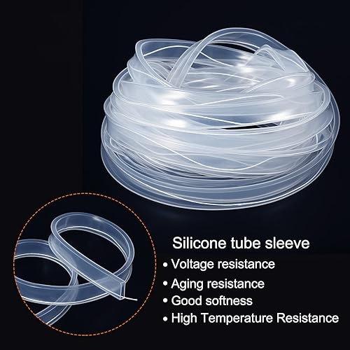 Miniatura 3 de PATIKIL Funda de tubo de silicona de 16.4 pies, cubierta de protección impermeable IP67 plana flexible para RGBW/RGBWW de 0.472 in de ancho, tira