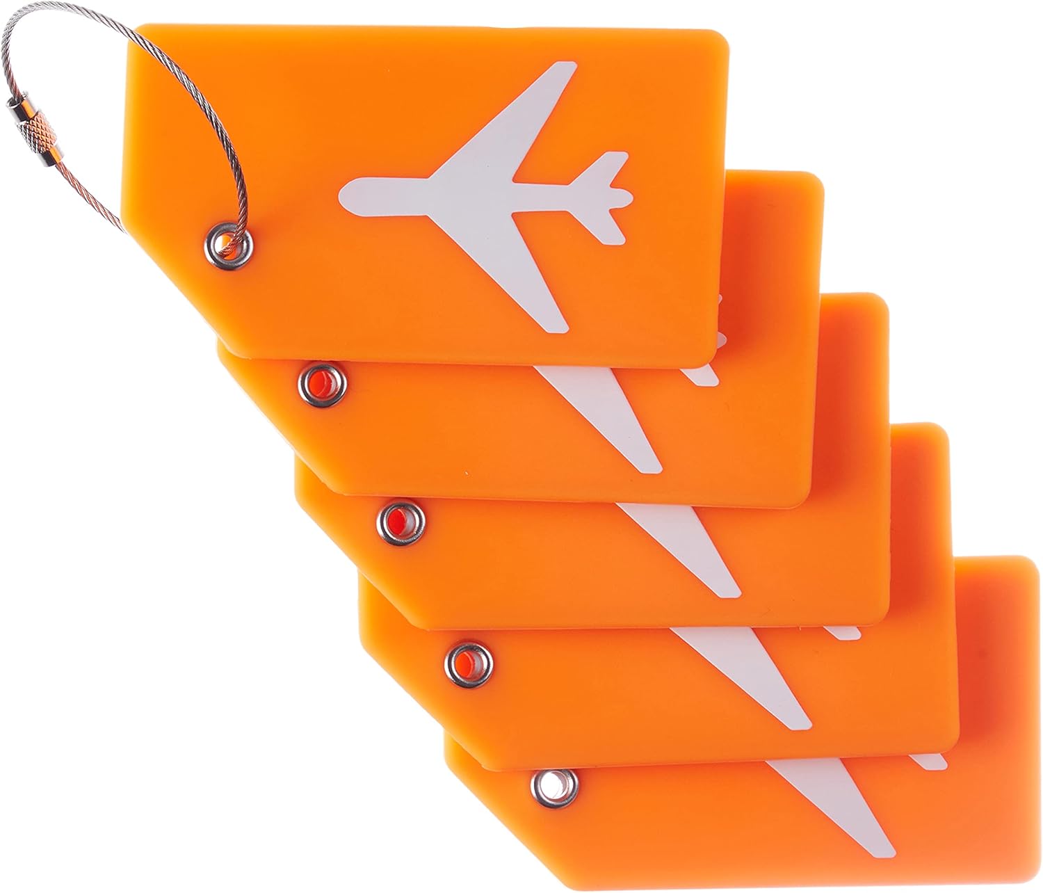 5 Pack Silicone Luggage Tag Baggage Handbag School Bag Suitcase Instrument Tag Label by Gostwo（Orange） : Clothing, Shoes & Jewelry