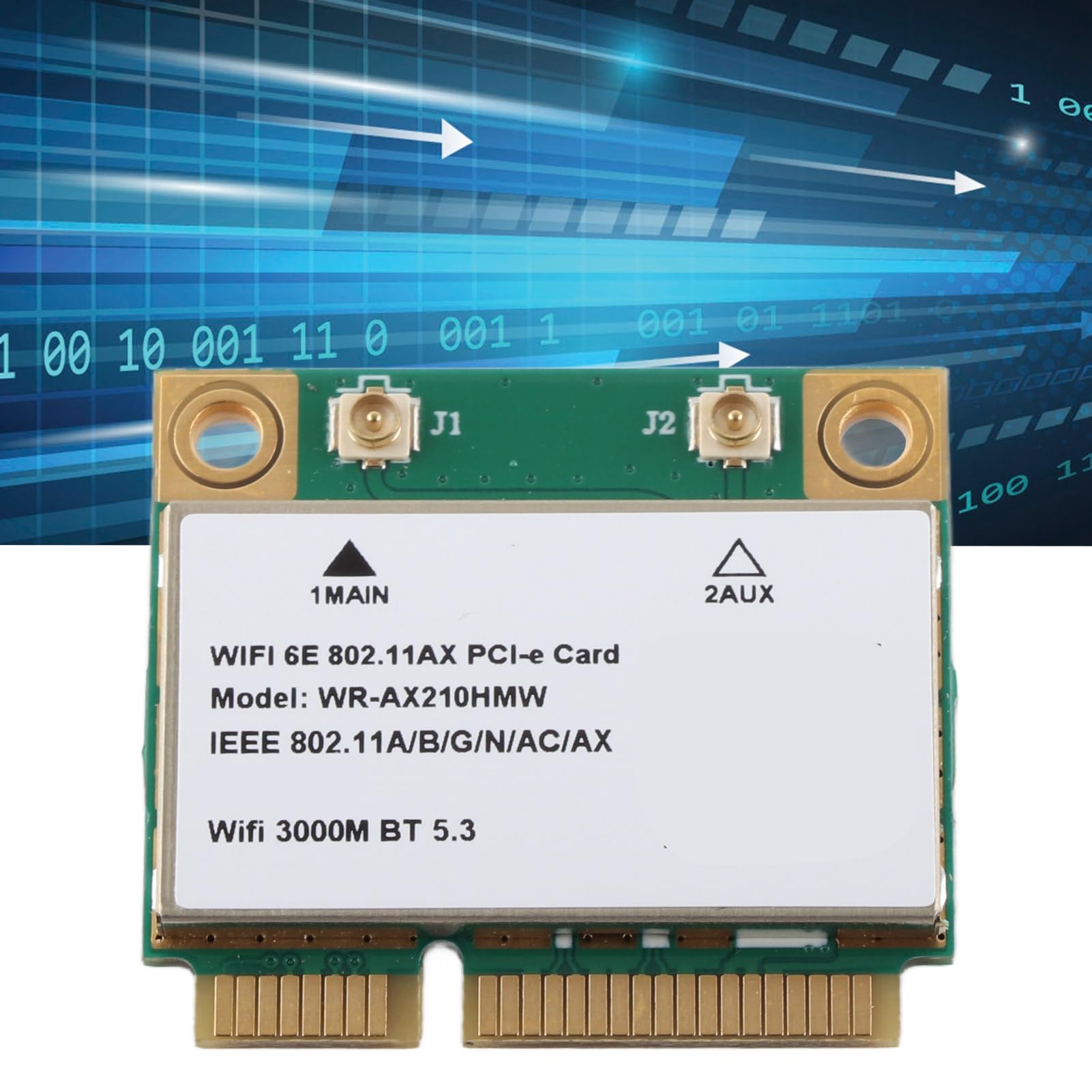 AX210HMW WiFi Card,5374M Wi-Fi 6E Wireless Module Expand to 6GHz MU-MIMO Tri-Band Internal Network Card with Bluetooth 5.2,Mini PCIE Wireless Network Card for Laptop