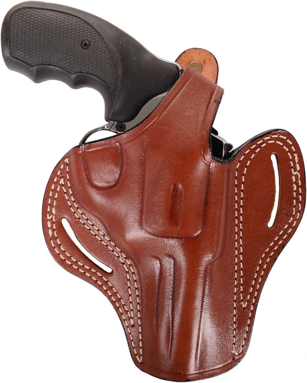 Pusat Holster Premium Leather Thumb Break Belt Holster 4.20 inch 357 MAG for Revolver Charter Arms Mag Pug Right Hand