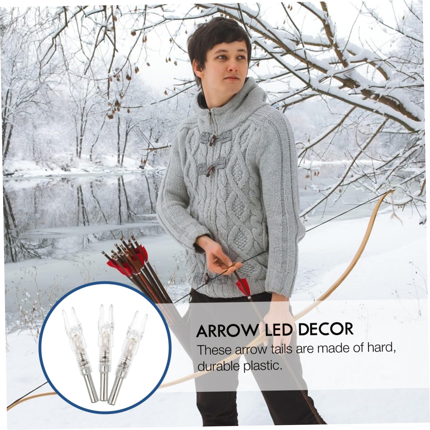 3Pcs LED Tail Decor for Arrow Bows Glowing Arrow Nocks Colorful Lights Easy Install Archery Accessories