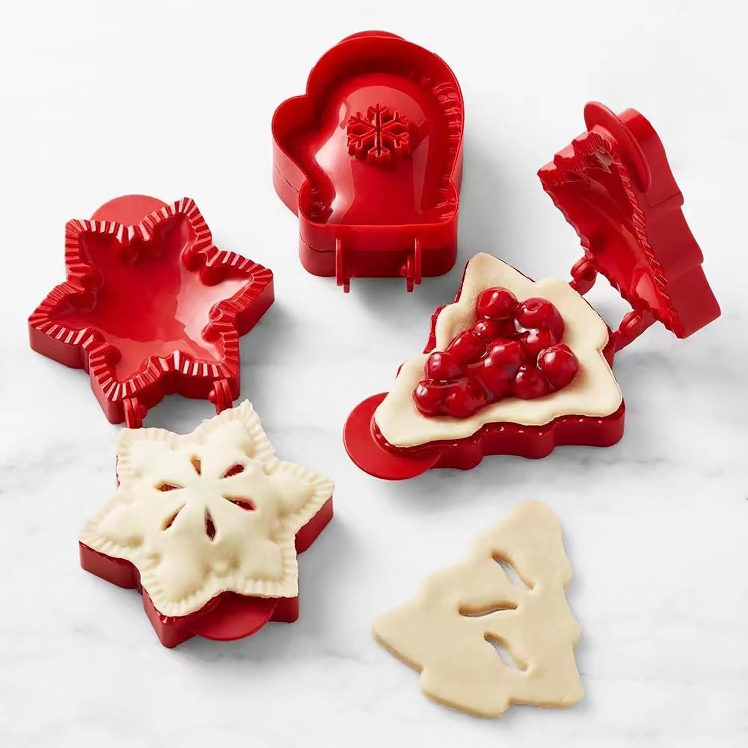 Condition photo showing New/Like New for 3PCS Dough Presser Pocket Pie Molds, Party Potluck Hand Pie Molds, Apple, Pumpkin And Acorn Shapes (Christmas Themed)