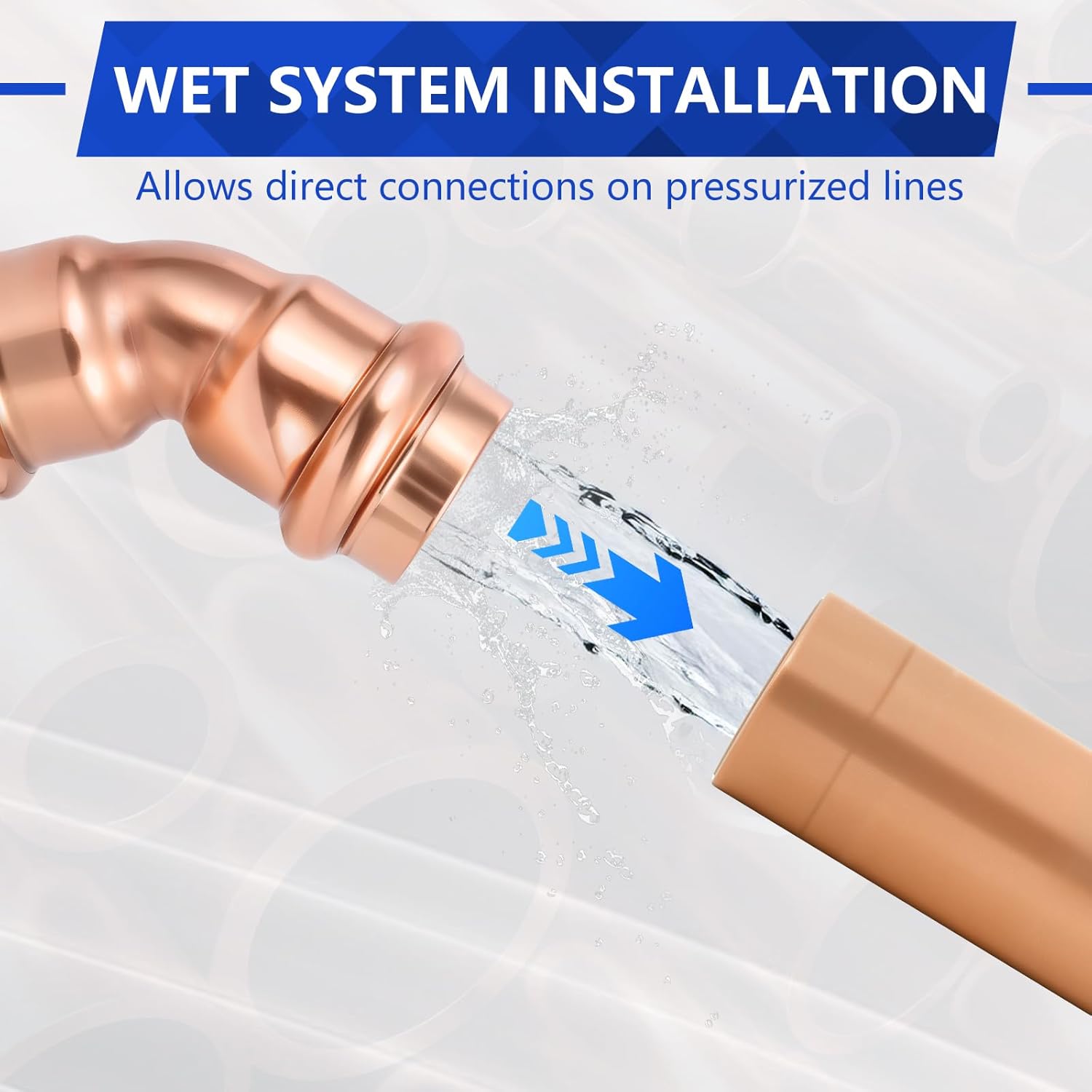 Copper Press Fittings 1/2 Inch 45-Degree Elbow, No-Lead Plumbing Pipe Connector | Compatible with Copper Pipes, Water Supply & Hydronic Heating Systems | Durable Press Fit Design, 10-Pack