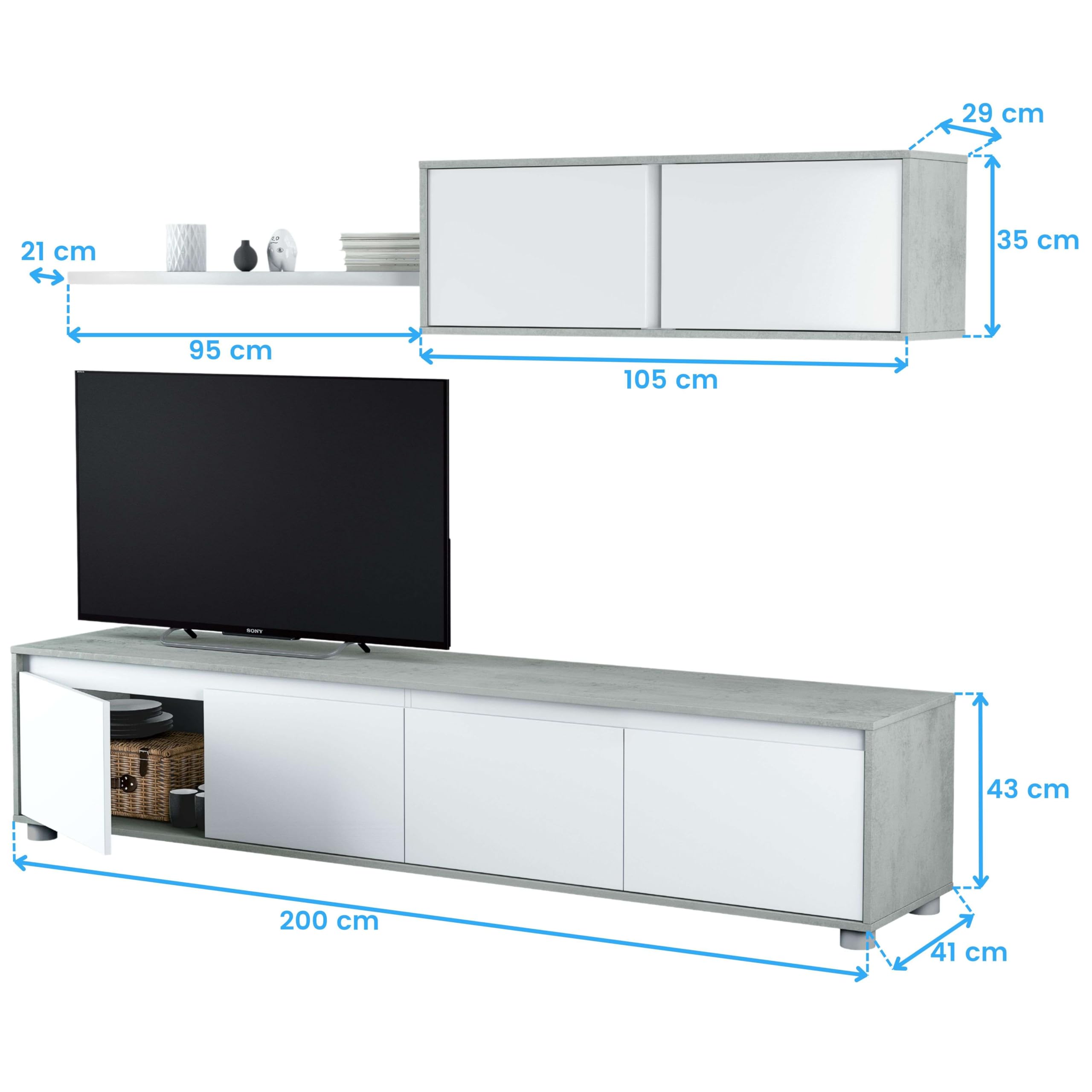 Miroytengo Pack Muebles Salón Comedor Plutón III (Mueble Modular+Mesa Centro+Mesa Comedor+aparador)