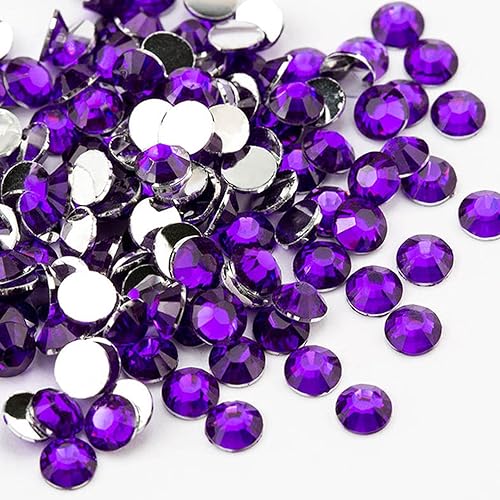 Sukiiy 5000 diamantes de imitación de resina con parte trasera plana de 0.157 pulgadas para manualidades, diamantes de imitación de amatista con