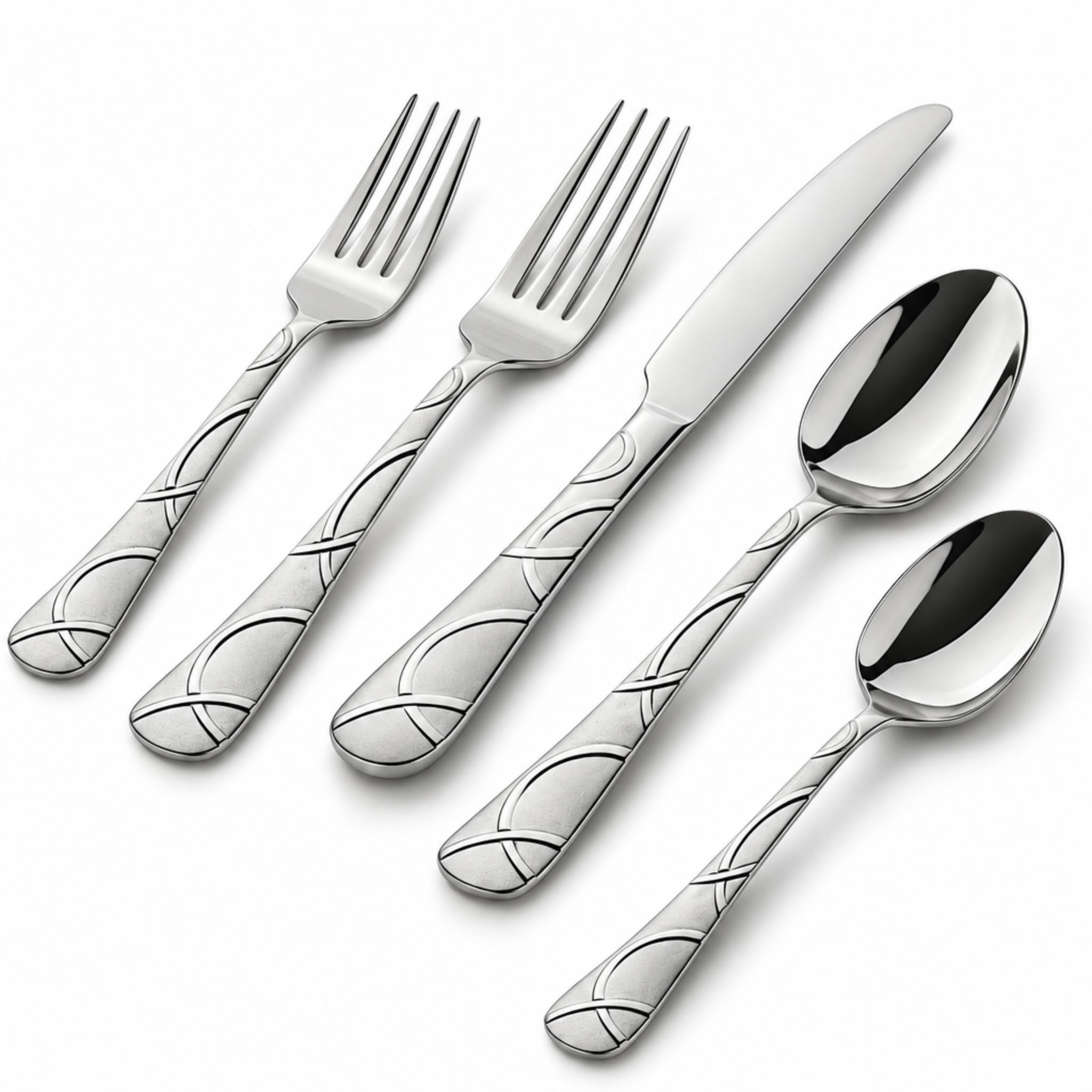 Godinger 20‑Piece Stainless Steel Silverware Set, Flatware Utensil Set for 4, Atlas, Silver Matte, 18/0 — Amazon image 30