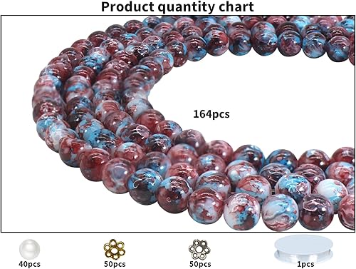 Miniatura 15 de Pamir Tong 1500 cuentas redondas de vidrio de 0.236 pulgadas a granel, cuentas de jade imitativo, cuentas sueltas para hacer joyas, aretes, collares