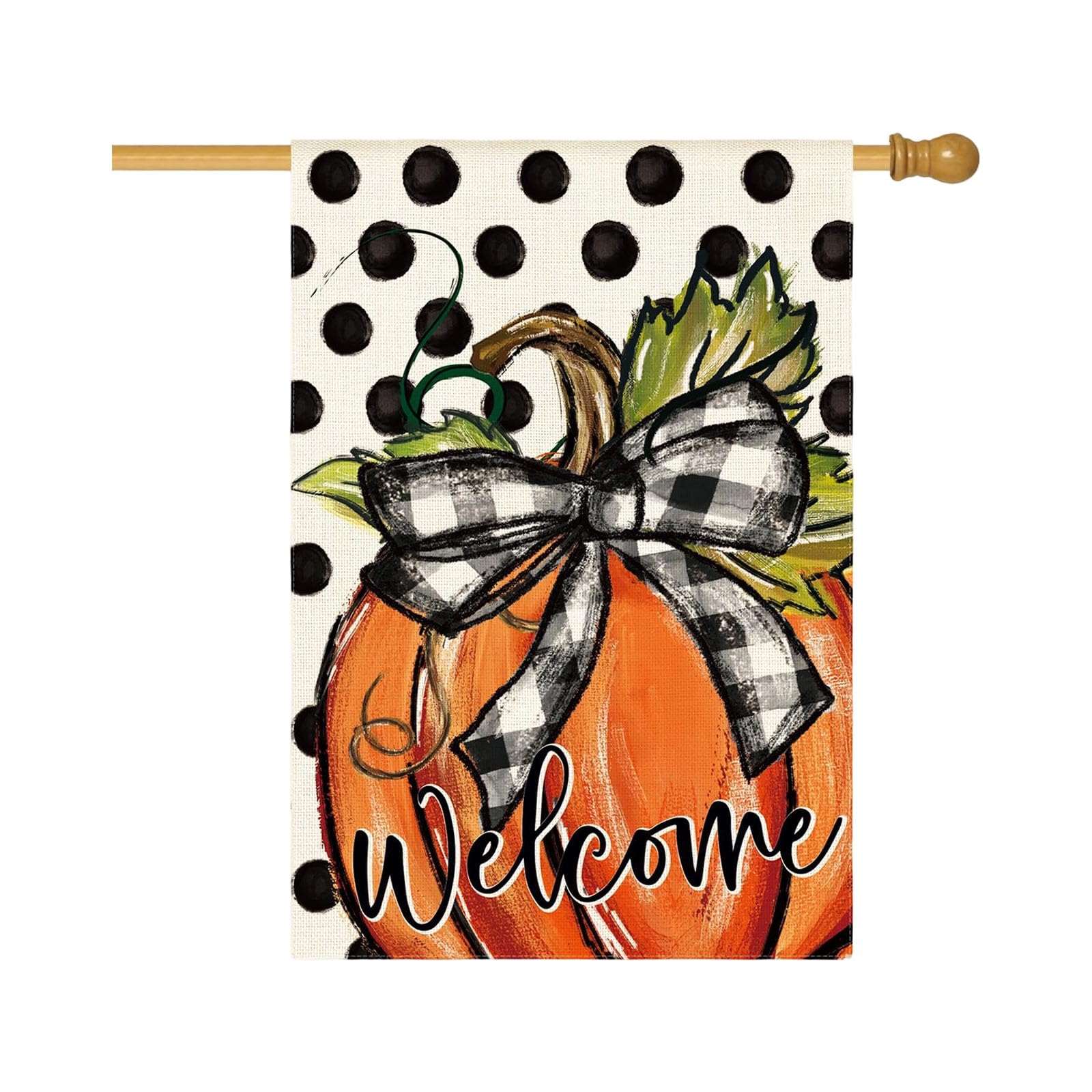 Nucelit Easy Install Thanksgiving Yard Standard Fabric Celebratory Home Deck for Porch Garden Permanent Burlap Thanksgiving Standard for Yard