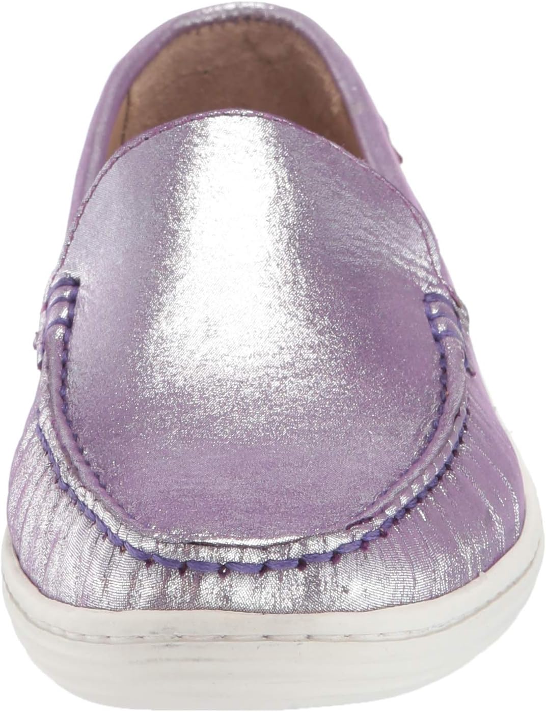 MARC JOSEPH NEW YORK Unisex Kids Boys/Girls Leather Broadway Loafer, Purple Glimmer, 4.5 M US Little