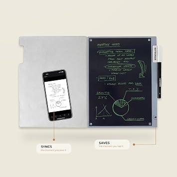 Smart Notebook with Pen & Folio Reusable Digital Writing Pad with Smart Pen, App Sync, Cloud Storage, Productivity Notebook for Work, School & Meetings