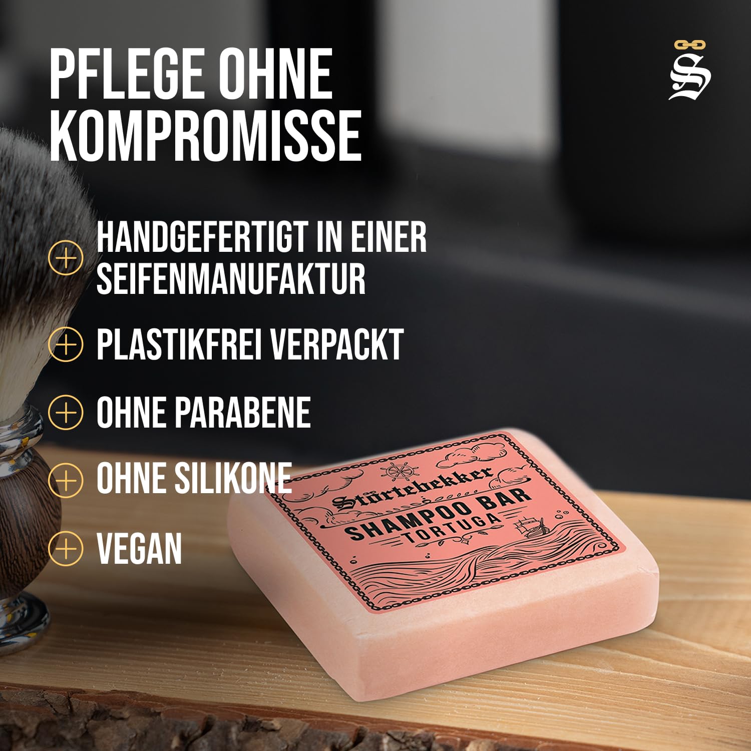 Störtebekker® Premium Shampoo Bar Tortuga (6x) - Festes Shampoo Herren & Damen - 3in1 Duschseife Männer für Haare, Kopfhaut & Bart - Feuchtigkeitsshampoo - vegan, handgefertigt - 6x100g