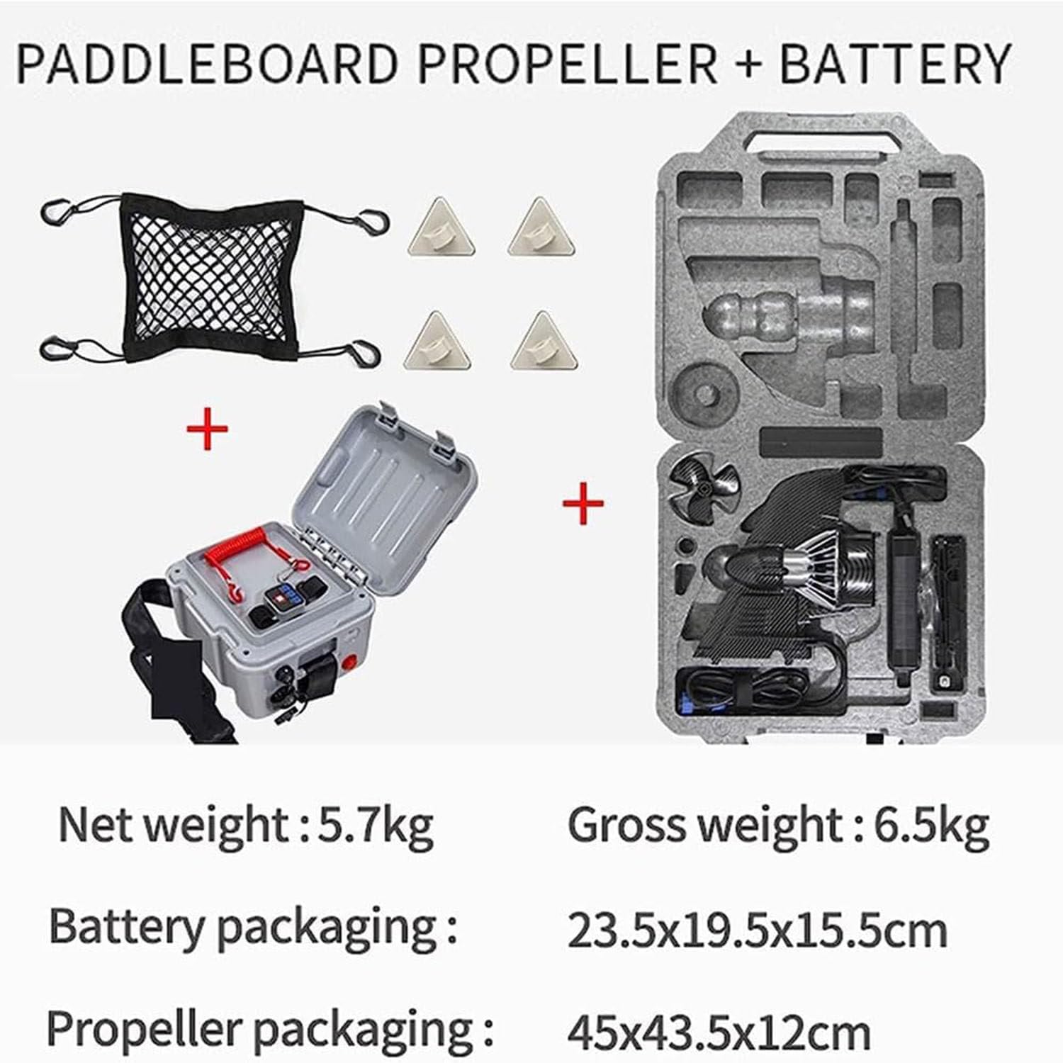 Pinna elettrica a Batteria 24v, Motore di Spinta SUP per Kayak da Surf, velocità 3-6 km/h, velocità Regolabile, Dotato di Telecomando
